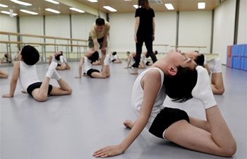 Boy Ballet Dancers Exercise at Art School Shanghai Little St